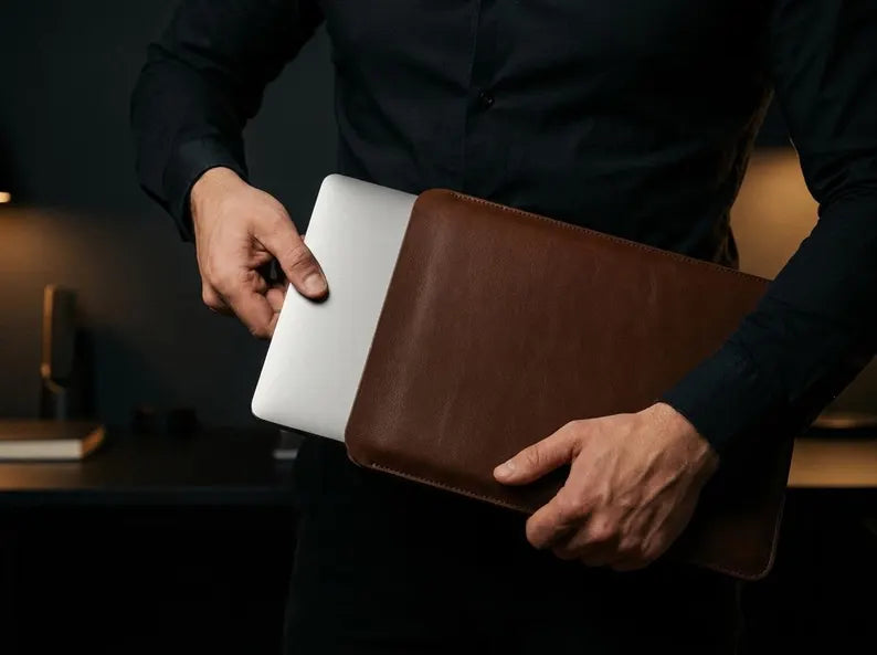 Minimalist Leather Laptop Sleeve